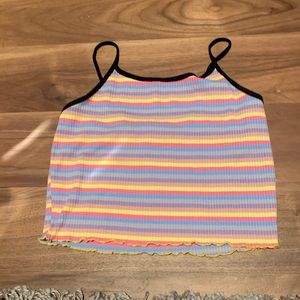 Rainbow striped tank top